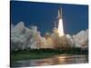 The Space Shuttle Discovery Rises from the Swamps Surrounding its Pad at Kennedy Space Center-null-Stretched Canvas