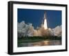 The Space Shuttle Discovery Rises from the Swamps Surrounding its Pad at Kennedy Space Center-null-Framed Premium Photographic Print