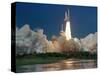 The Space Shuttle Discovery Rises from the Swamps Surrounding its Pad at Kennedy Space Center-null-Stretched Canvas