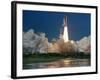 The Space Shuttle Discovery Rises from the Swamps Surrounding its Pad at Kennedy Space Center-null-Framed Photographic Print