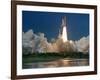 The Space Shuttle Discovery Rises from the Swamps Surrounding its Pad at Kennedy Space Center-null-Framed Photographic Print