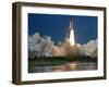 The Space Shuttle Discovery Rises from the Swamps Surrounding its Pad at Kennedy Space Center-null-Framed Photographic Print