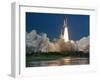 The Space Shuttle Discovery Rises from the Swamps Surrounding its Pad at Kennedy Space Center-null-Framed Photographic Print