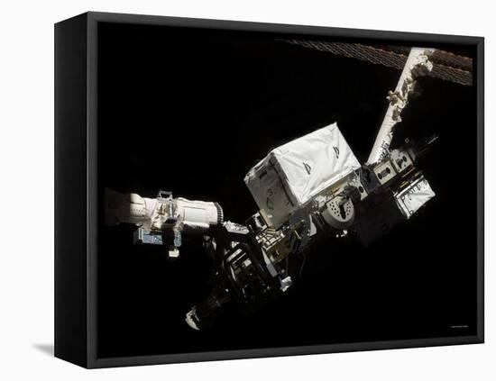 The Space Shuttle Endeavour's Remote Manipulator System (RMS) Robotic Arm August 14, 2007-Stocktrek Images-Framed Stretched Canvas