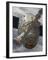 The SpaceX Dragon Commercial Cargo Craft During Grappling Operations with Canadarm2-Stocktrek Images-Framed Photographic Print