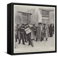 The Spanish-American Crisis, Reading the Latest News at a Street Corner in Seville-Amedee Forestier-Framed Stretched Canvas