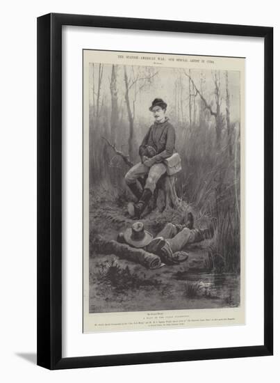 The Spanish-American War, a Halt in the Cuban Wilderness-Henry Charles Seppings Wright-Framed Giclee Print