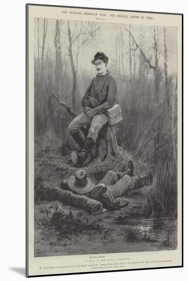 The Spanish-American War, a Halt in the Cuban Wilderness-Henry Charles Seppings Wright-Mounted Giclee Print