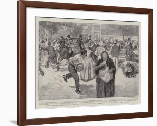 The Spanish-American War, Distributing Food to the Starving Poor at Santa Cristina, Madrid-Frank Craig-Framed Giclee Print