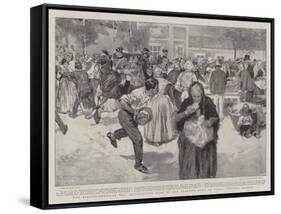 The Spanish-American War, Distributing Food to the Starving Poor at Santa Cristina, Madrid-Frank Craig-Framed Stretched Canvas