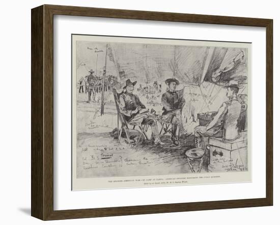 The Spanish-American War, in Camp at Tampa, American Officers Discussing the Cuban Question-Henry Charles Seppings Wright-Framed Giclee Print