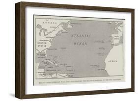 The Spanish-American War, Map Illustrating the Relative Positions of the Two Countries-null-Framed Giclee Print