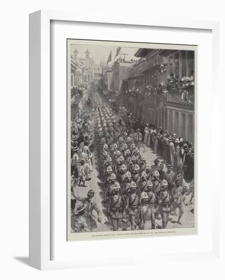 The Spanish-American War, Spanish Troops Marching Through San Juan, the Capital of Porto Rico-null-Framed Giclee Print