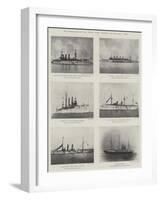 The Spanish-American War, United States War-Ships, and the Liner Paris-null-Framed Giclee Print