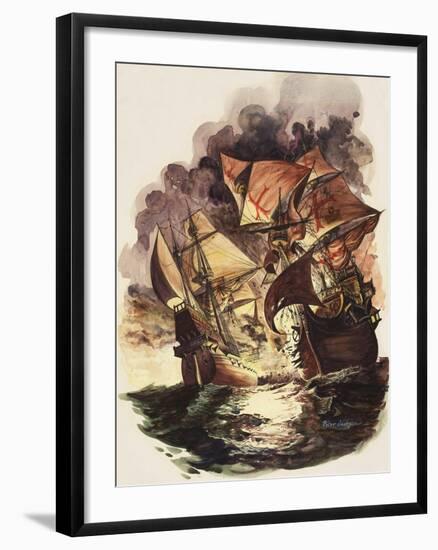 The Spanish Armada, 1588-Peter Jackson-Framed Giclee Print