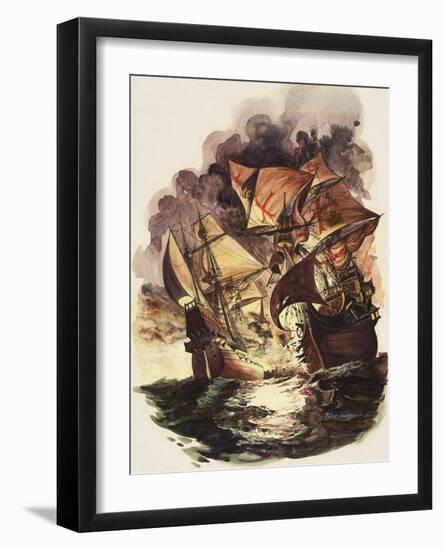 The Spanish Armada, 1588-Peter Jackson-Framed Giclee Print