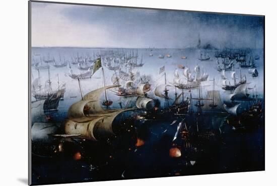 The Spanish Armada Defeated in the English Channel in July 1588-Hendrick van de Sande Bakhuyzen-Mounted Giclee Print