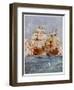 The Spanish Armada Lord Howard in the Ark Royal Attacks Medina Sidonia in the San Martin-Charles Dixon-Framed Art Print