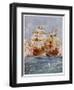 The Spanish Armada Lord Howard in the Ark Royal Attacks Medina Sidonia in the San Martin-Charles Dixon-Framed Art Print