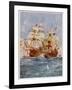 The Spanish Armada Lord Howard in the Ark Royal Attacks Medina Sidonia in the San Martin-Charles Dixon-Framed Art Print