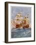 The Spanish Armada Lord Howard in the Ark Royal Attacks Medina Sidonia in the San Martin-Charles Dixon-Framed Art Print