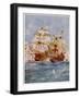 The Spanish Armada Lord Howard in the Ark Royal Attacks Medina Sidonia in the San Martin-Charles Dixon-Framed Art Print