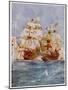 The Spanish Armada Lord Howard in the Ark Royal Attacks Medina Sidonia in the San Martin-Charles Dixon-Mounted Art Print