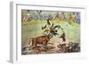 The Spanish Bull Fight, or the Corsican Matador in Danger, Published by Hannah Humphrey in 1808-James Gillray-Framed Giclee Print