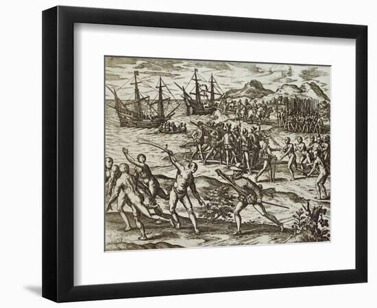 The Spanish in America-Theodore de Bry-Framed Giclee Print