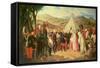 The Spanish Meet with the Moroccans to Negotiate a Peace Settlement (Copy by J. Chaves)-Joachin Dominguez Becquer-Framed Stretched Canvas