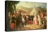 The Spanish Meet with the Moroccans to Negotiate a Peace Settlement (Copy by J. Chaves)-Joachin Dominguez Becquer-Stretched Canvas