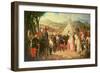 The Spanish Meet with the Moroccans to Negotiate a Peace Settlement (Copy by J. Chaves)-Joachin Dominguez Becquer-Framed Giclee Print