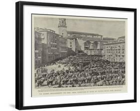 The Spanish Reinforcements for Cuba, Papal Benediction of Troops at Vittoria before their Departure-null-Framed Giclee Print