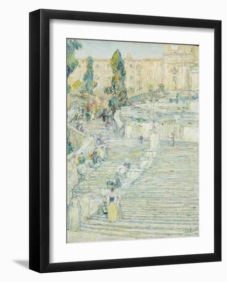 The Spanish Stairs, Rome, 1897-Childe Hassam-Framed Giclee Print