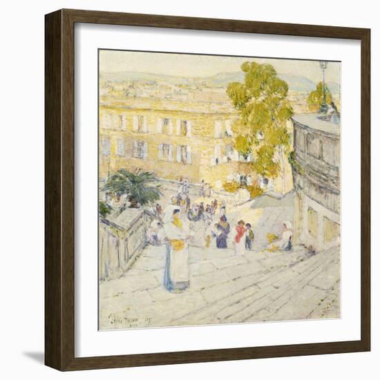 The Spanish Steps of Rome-Childe Hassam-Framed Giclee Print