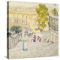 The Spanish Steps of Rome-Childe Hassam-Stretched Canvas