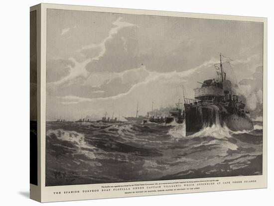 The Spanish Torpedo Boat Flotilla under Captain Villaamil Which Assembled at Cape Verde Islands-Eduardo de Martino-Stretched Canvas