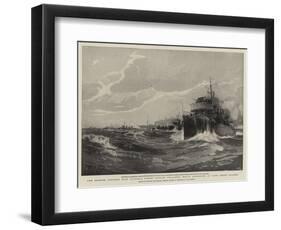 The Spanish Torpedo Boat Flotilla under Captain Villaamil Which Assembled at Cape Verde Islands-Eduardo de Martino-Framed Premium Giclee Print