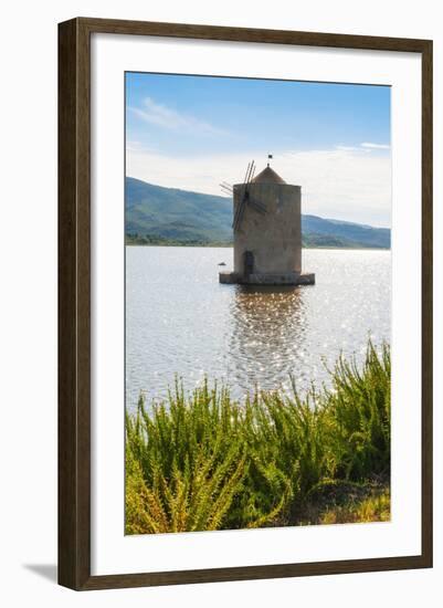 The Spanish Windmill on the Lagoon of Orbetello, Orbetello, Grosseto Province, Tuscany, Italy-Nico Tondini-Framed Photographic Print