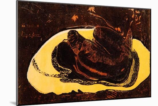 The Specter Watches over Her, 1893-94-Paul Gauguin-Mounted Giclee Print