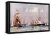 The "Speedy" Leaving Portsmouth-Charles Edward Dixon-Framed Stretched Canvas