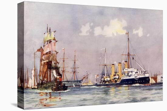 The "Speedy" Leaving Portsmouth-Charles Edward Dixon-Stretched Canvas