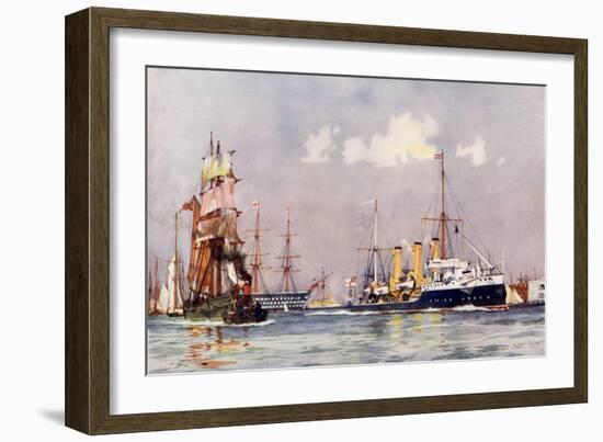 The "Speedy" Leaving Portsmouth-Charles Edward Dixon-Framed Giclee Print