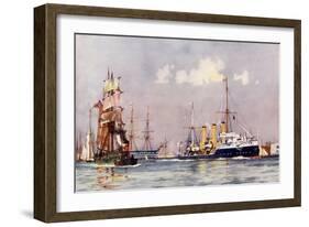 The "Speedy" Leaving Portsmouth-Charles Edward Dixon-Framed Giclee Print