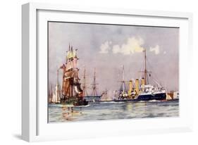 The "Speedy" Leaving Portsmouth-Charles Edward Dixon-Framed Giclee Print