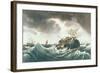 The Sperm Whale in a Flurry from 'The Whale Fishery', Published by Currier and Ives-Louis Ambroise Garneray-Framed Giclee Print