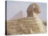 The Sphinx and Chephren Pyramid Beyond, Giza, Unesco World Heritage Site, Near Cairo, Egypt-Nico Tondini-Stretched Canvas