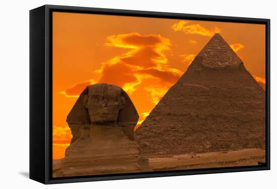 The Sphinx And Great Pyramid, Egypt-Dmitry Pogodin-Framed Stretched Canvas