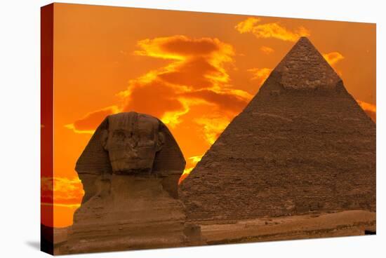 The Sphinx And Great Pyramid, Egypt-Dmitry Pogodin-Stretched Canvas