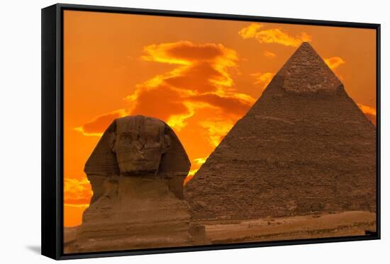 The Sphinx And Great Pyramid, Egypt-Dmitry Pogodin-Framed Stretched Canvas